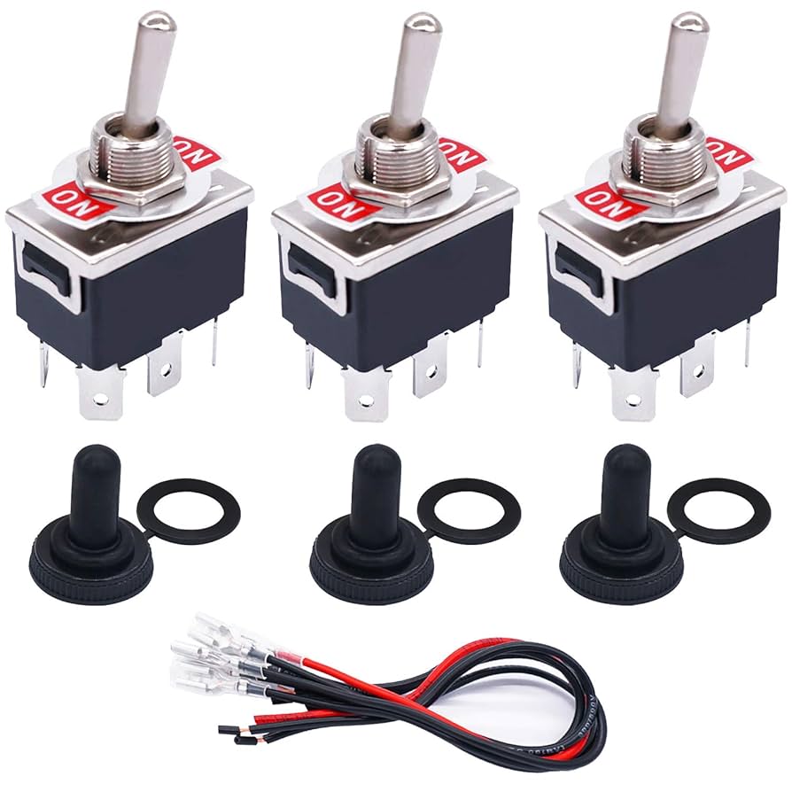 jun様 TWTADE 3 Pcs Toggle Rocker Switches ON/ON 6 Pin 2 Position